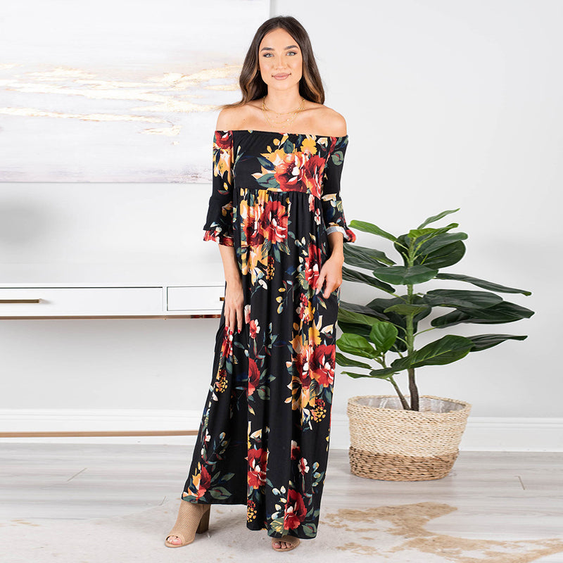 Floral Printed Long Summer Dresses