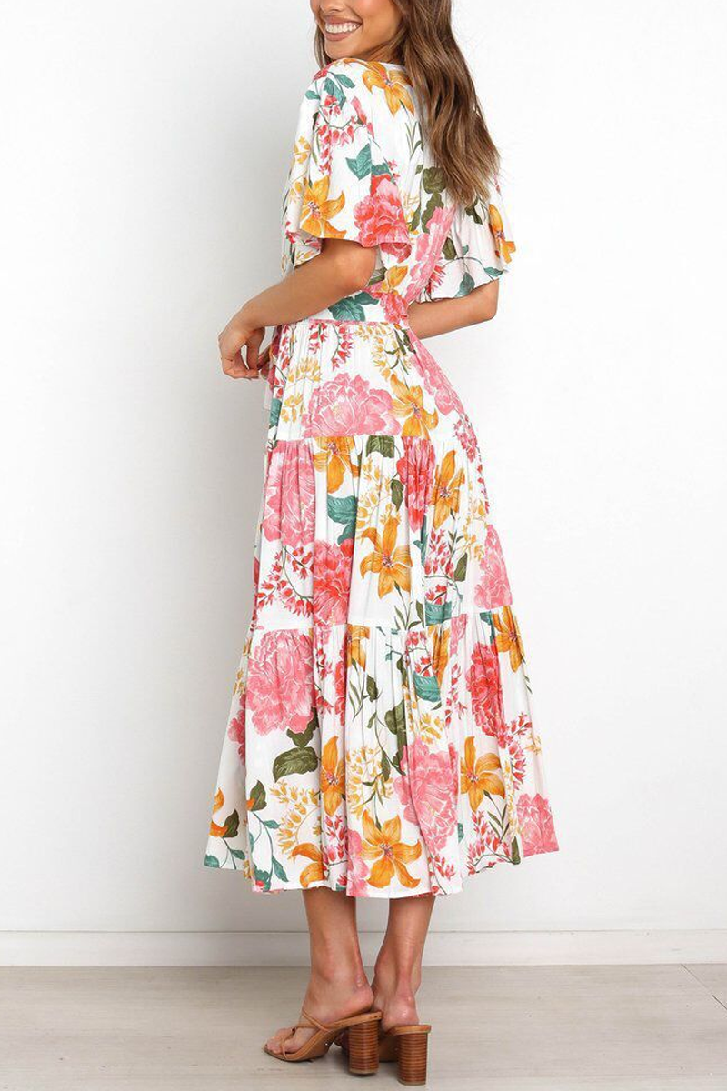 Sunshine Grace Floral Midi Dress