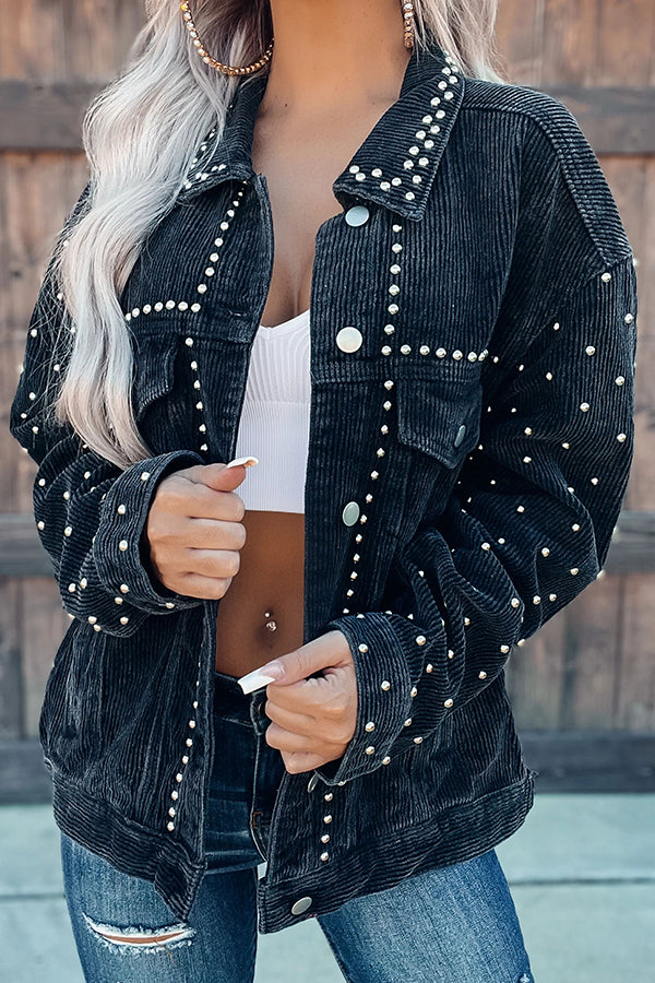 Make You Wonder Corduroy Studded Jacket