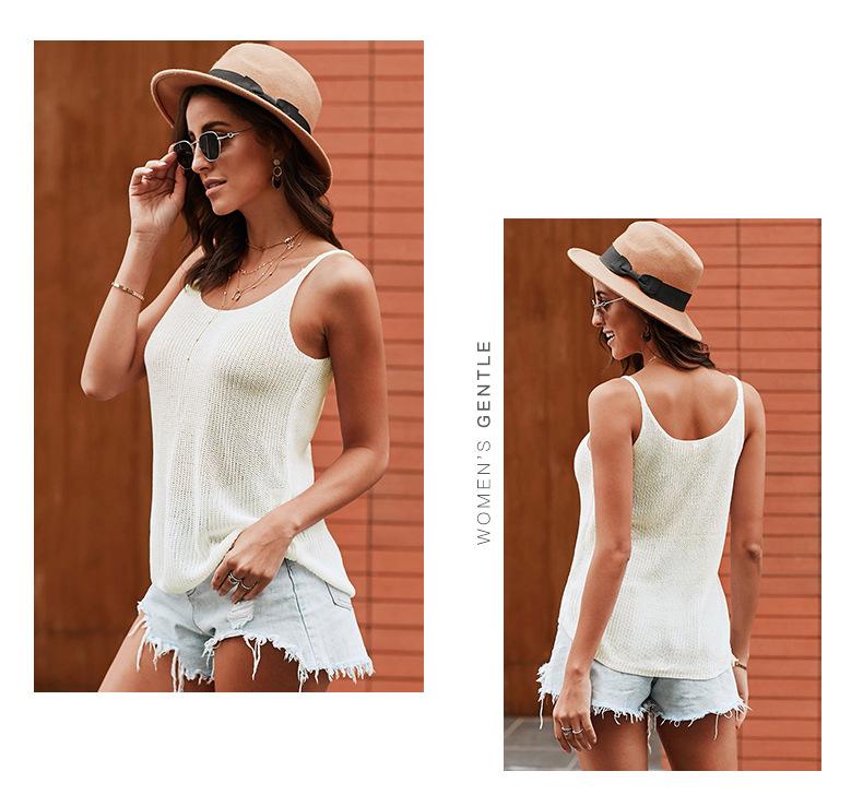 Summer Strap Knit Tank Tops Strap