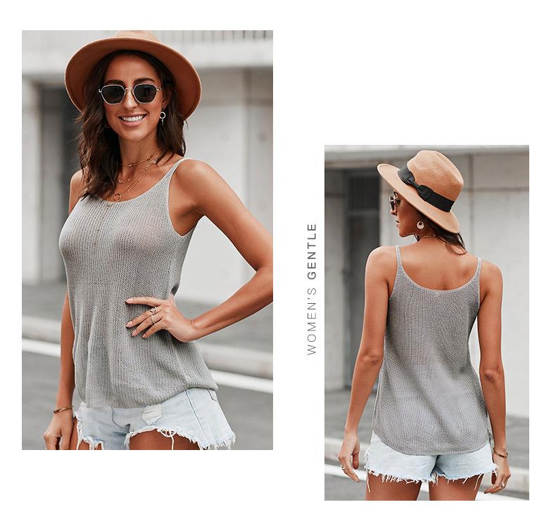 Summer Strap Knit Tank Tops Strap