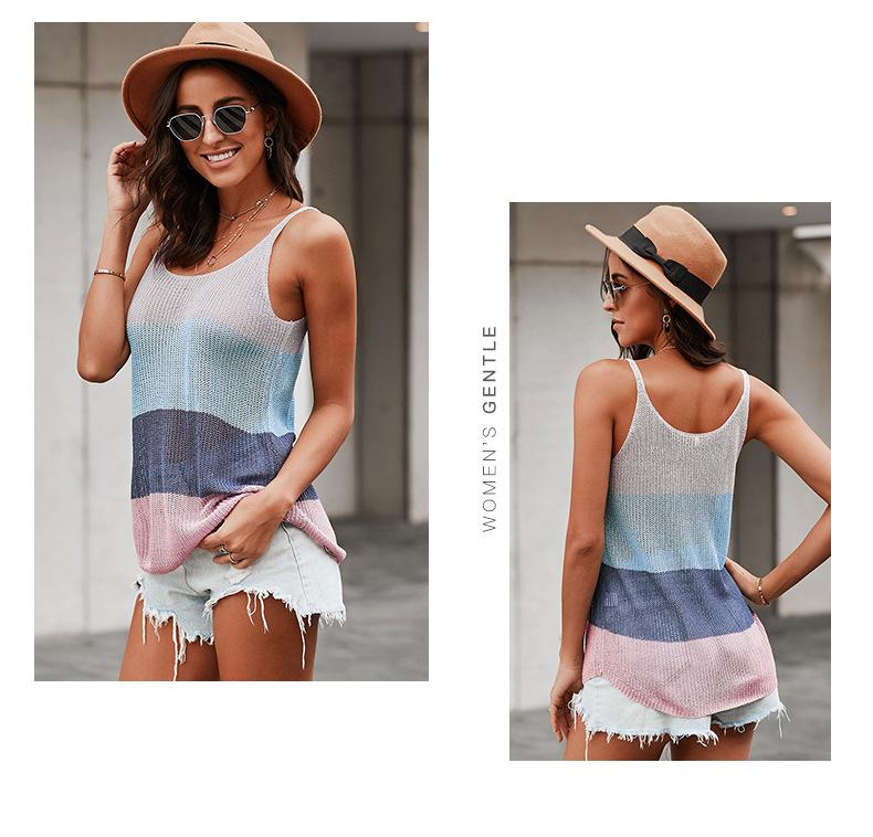 Summer Strap Knit Tank Tops Strap