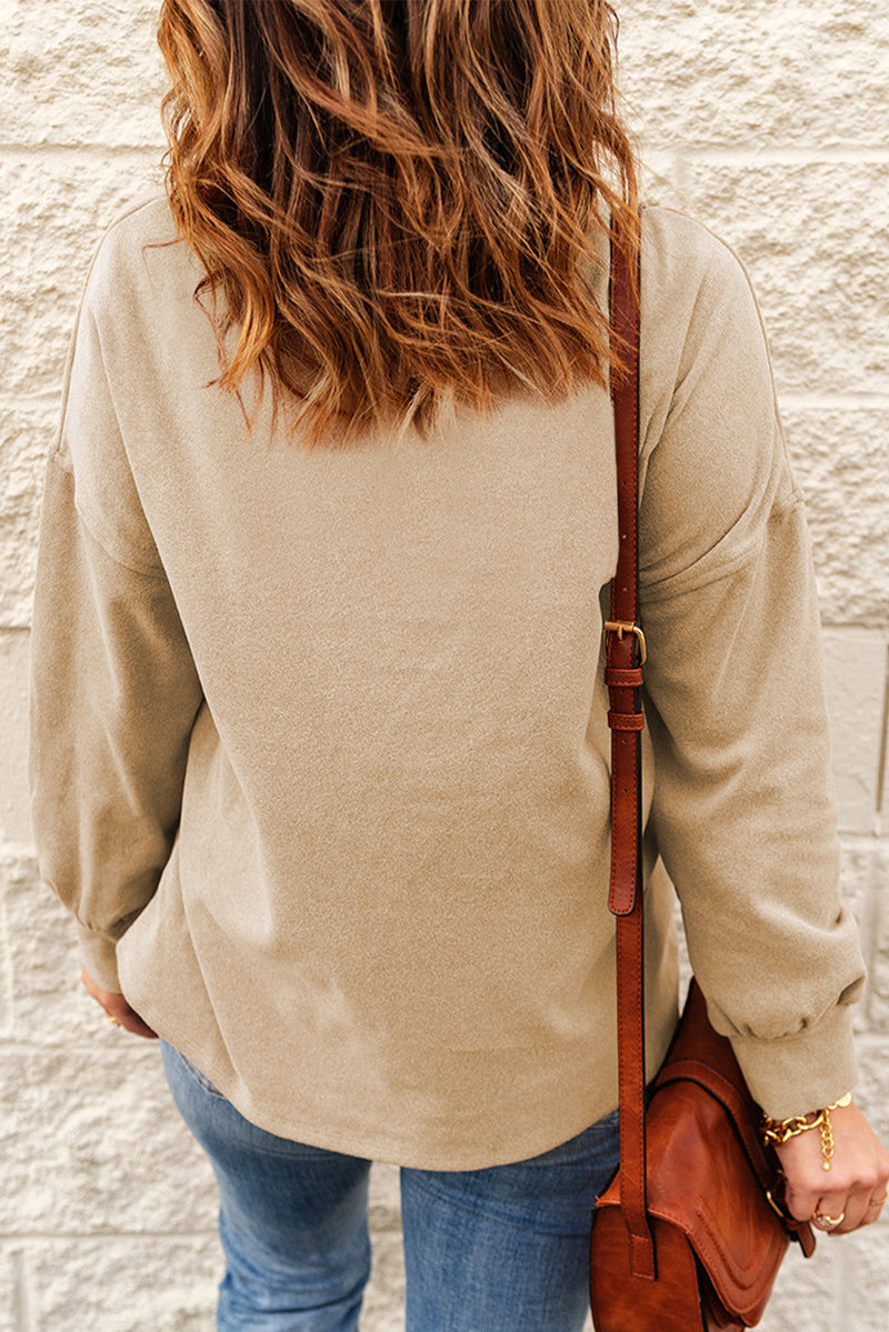 High Neck Drawstring Pullover