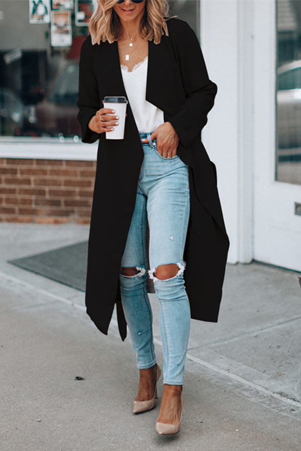 Make It Happen Lapel Midi Trench Coat