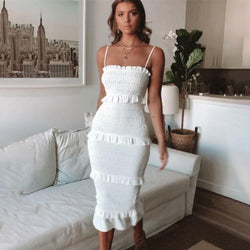 Casual Party Ruffle Midi Dress