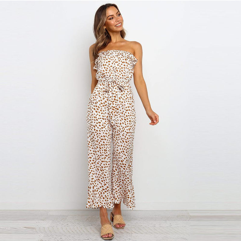 Off Shoulder Ruffle Jumpsuit