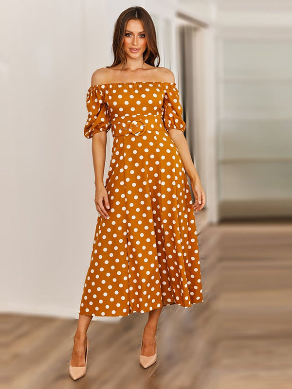 Polka Dot Off Shoulder Dresses