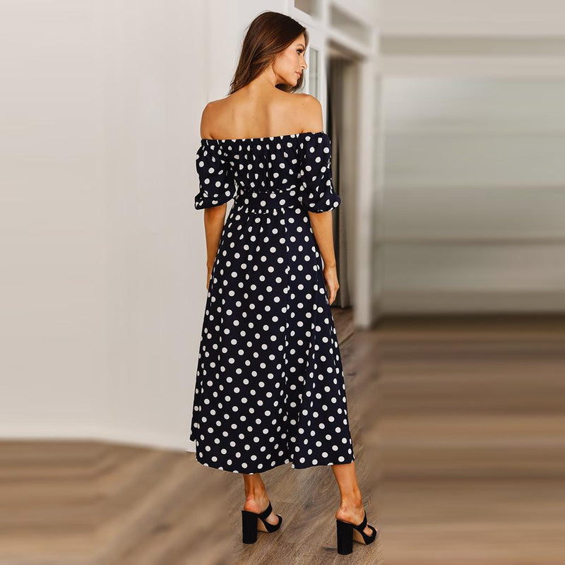 Polka Dot Off Shoulder Dresses