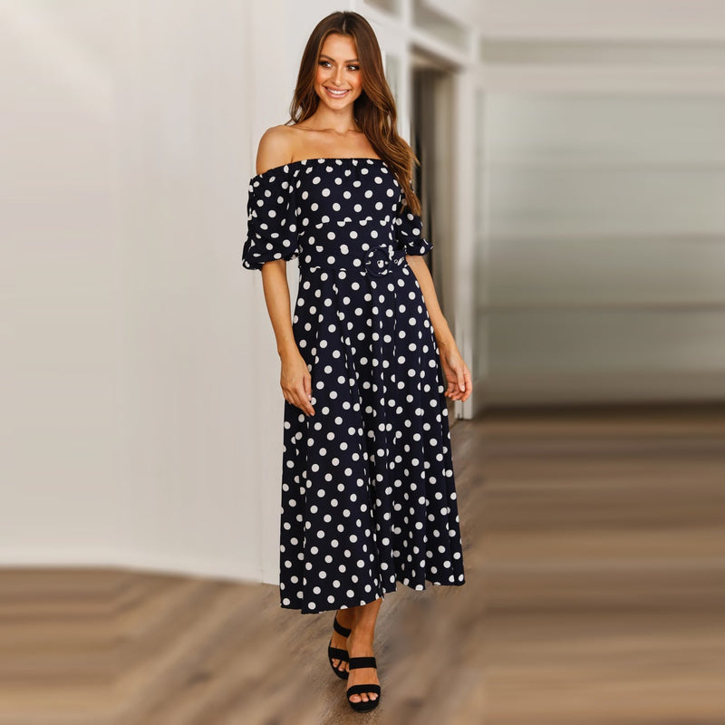 Polka Dot Off Shoulder Dresses