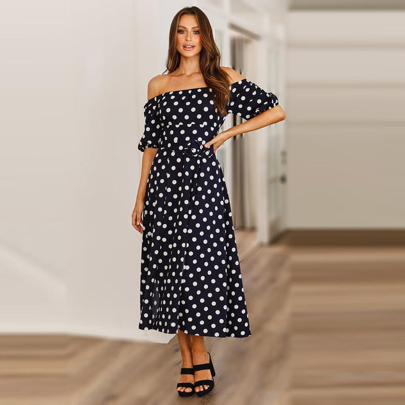 Polka Dot Off Shoulder Dresses