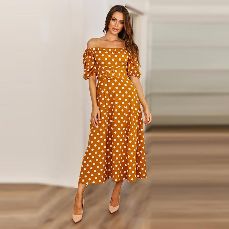 Polka Dot Off Shoulder Dresses