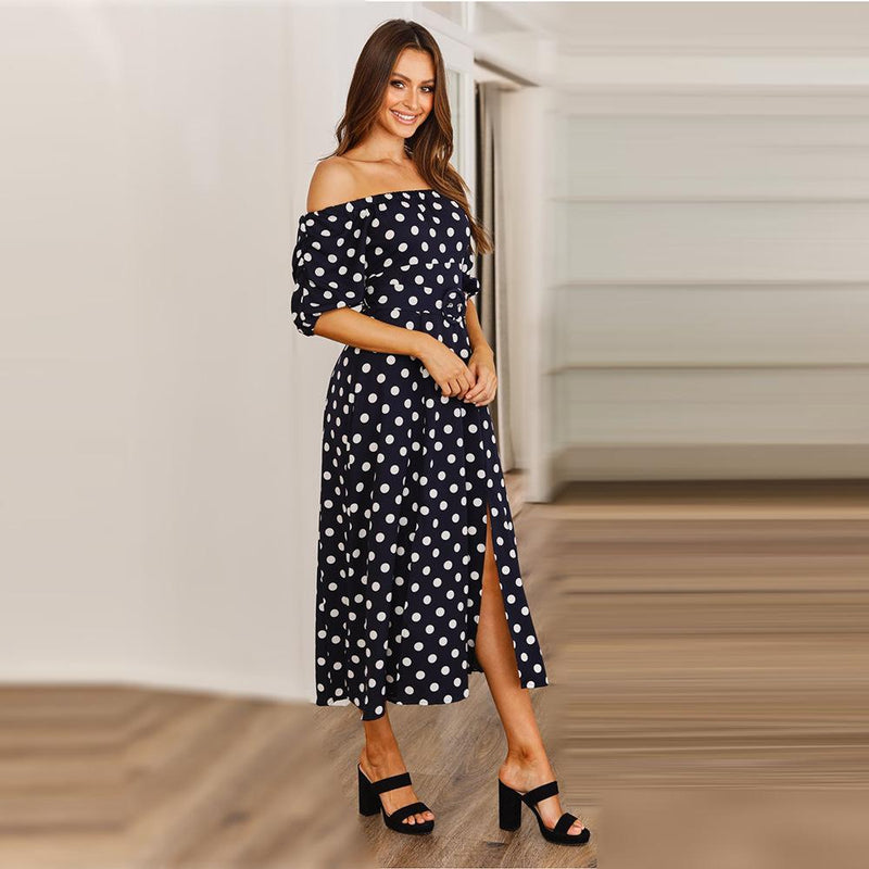 Polka Dot Off Shoulder Dresses