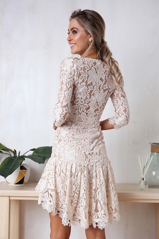 Women's Lace V-neck Mini Dress