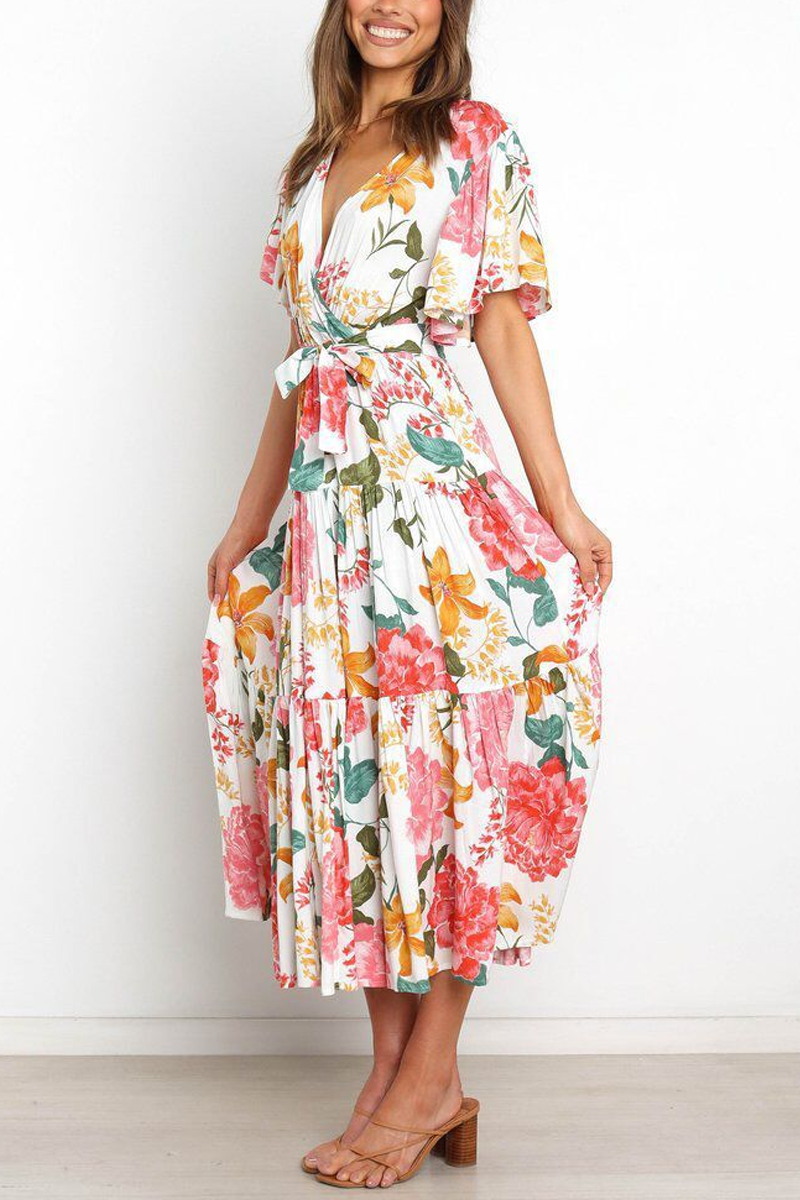 Sunshine Grace Floral Midi Dress