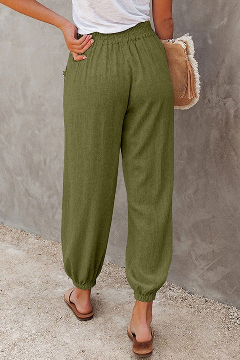 Fashion Casual Solid Split Joint Loose Bottoms