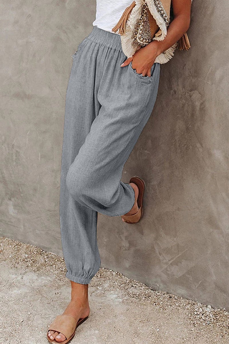 Fashion Casual Solid Split Joint Loose Bottoms