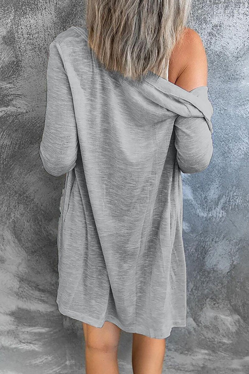 Fashion Casual Solid Split Joint V Neck Tops