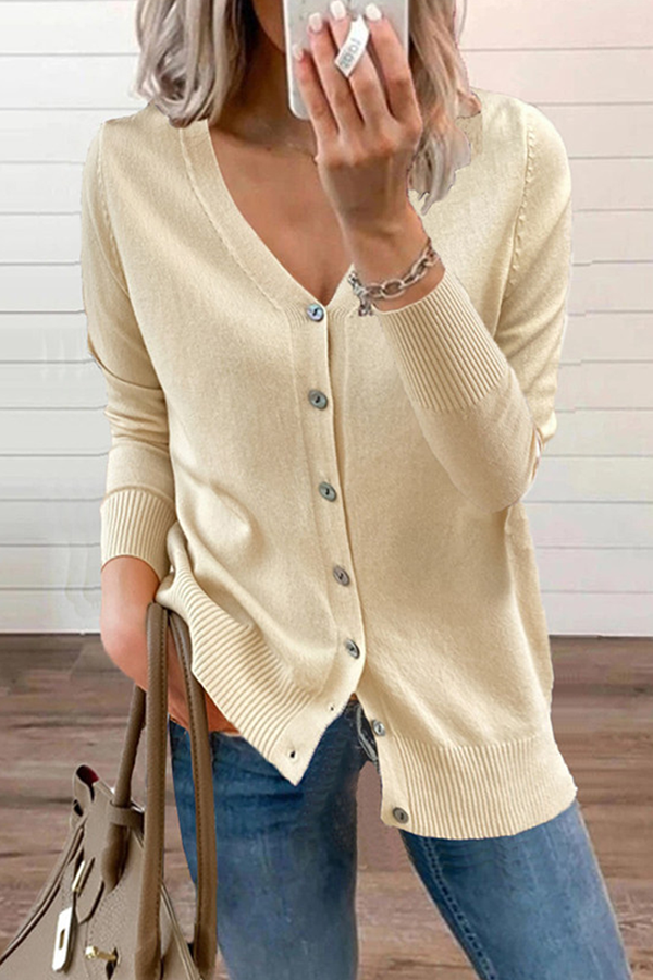 Solud Button V Neck Cardigan