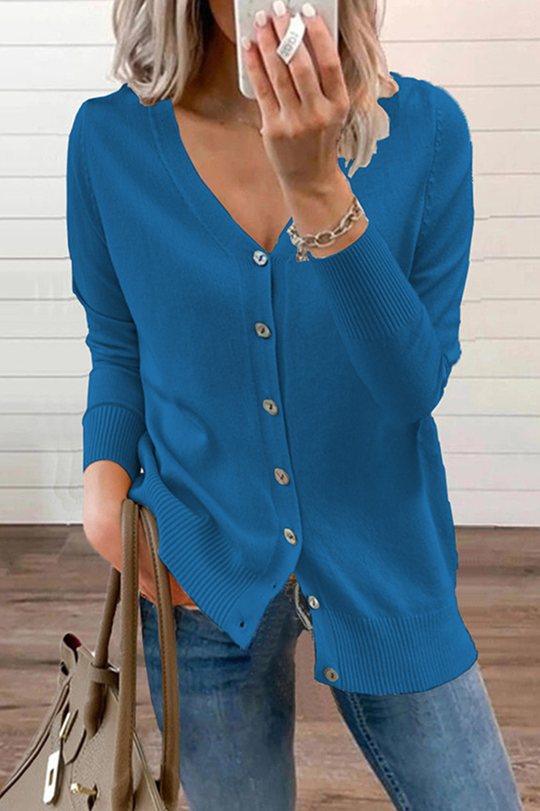 Solud Button V Neck Cardigan