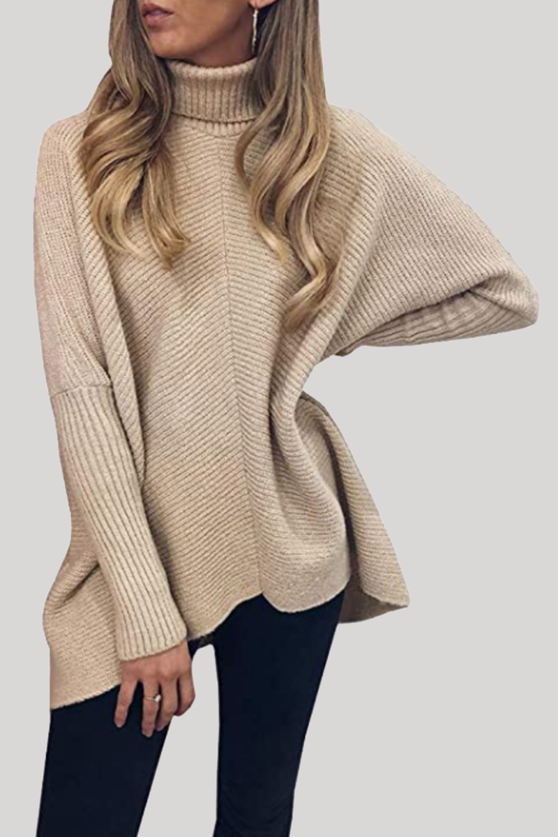 Casual Solid Split Joint Basic Turtleneck Tops Sweater（7 colors）