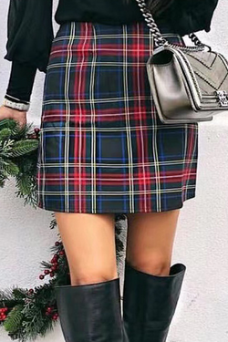 Fashion Elegant Plaid Type A Full Print Bottoms