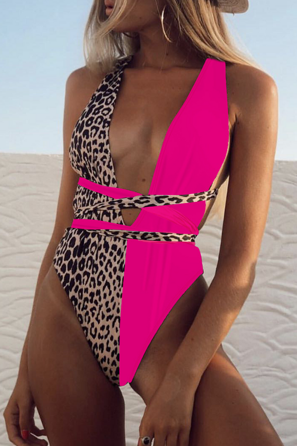 Vacation Leopard Patchwork Swimwears