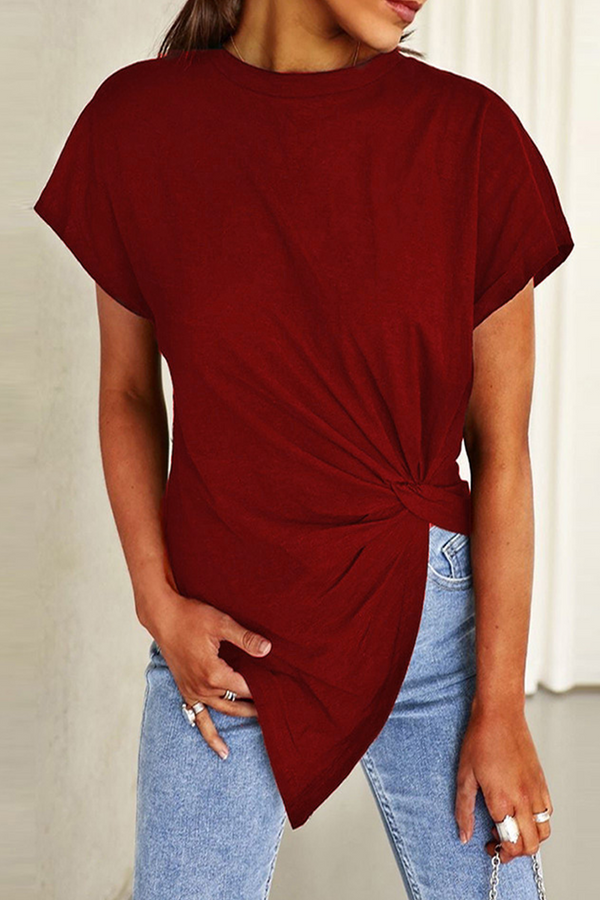 Twist Irregularity Hem T Shirt