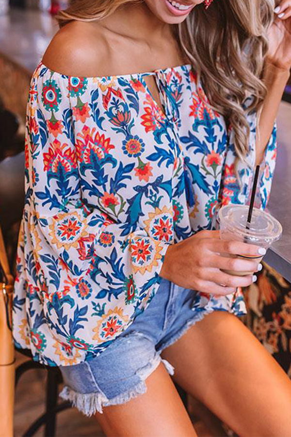 Say Hello Off Shoulder Floral Blouse