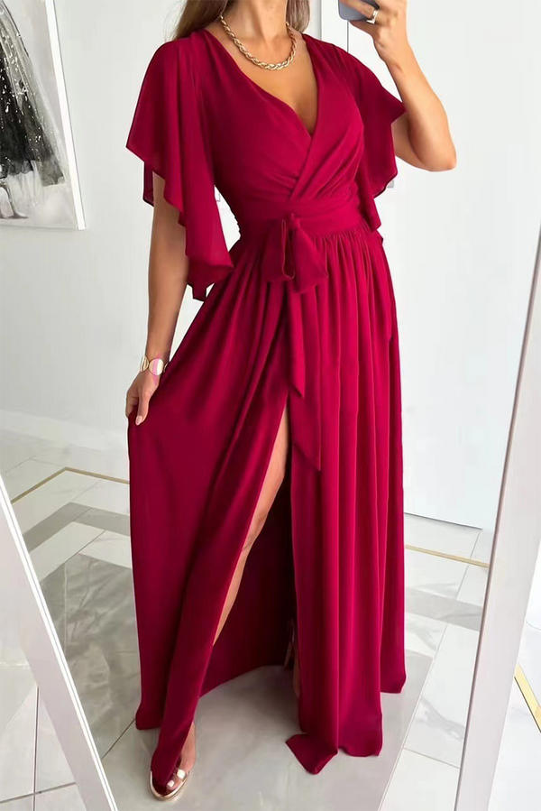 You're Enough Ruffles Sleeve Maxi Dress