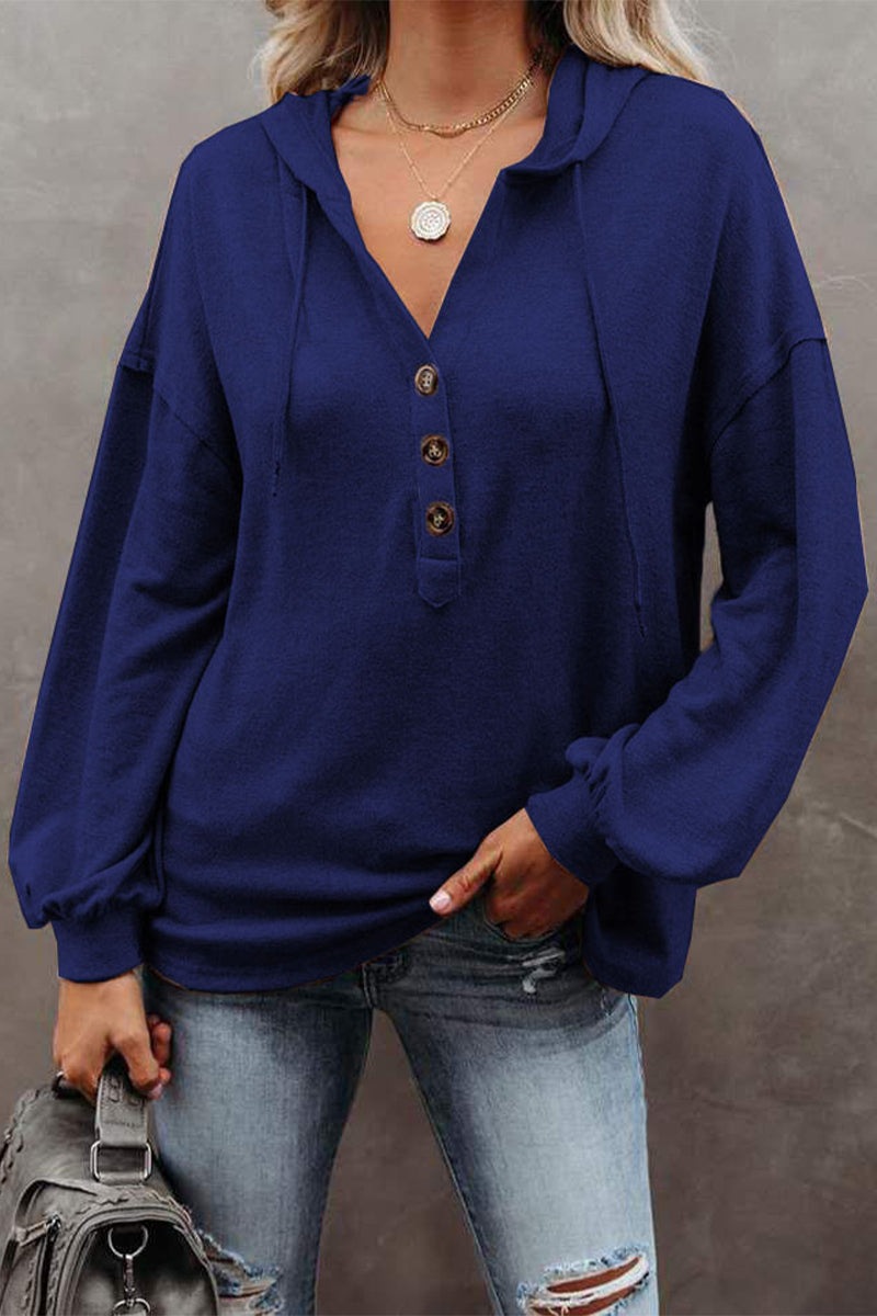 Fashion Solid Solid Color V Neck Tops(7 colors)