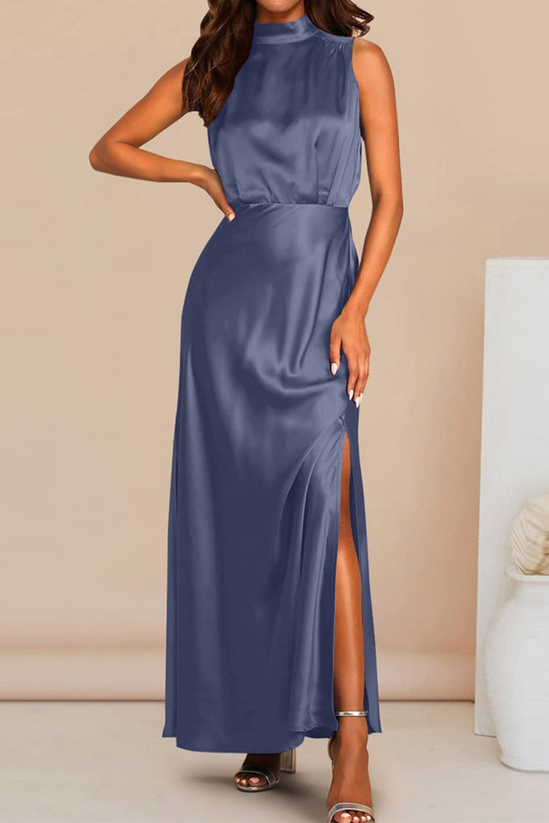 Celebrities Elegant Solid Solid Color Halter A Line Dresses