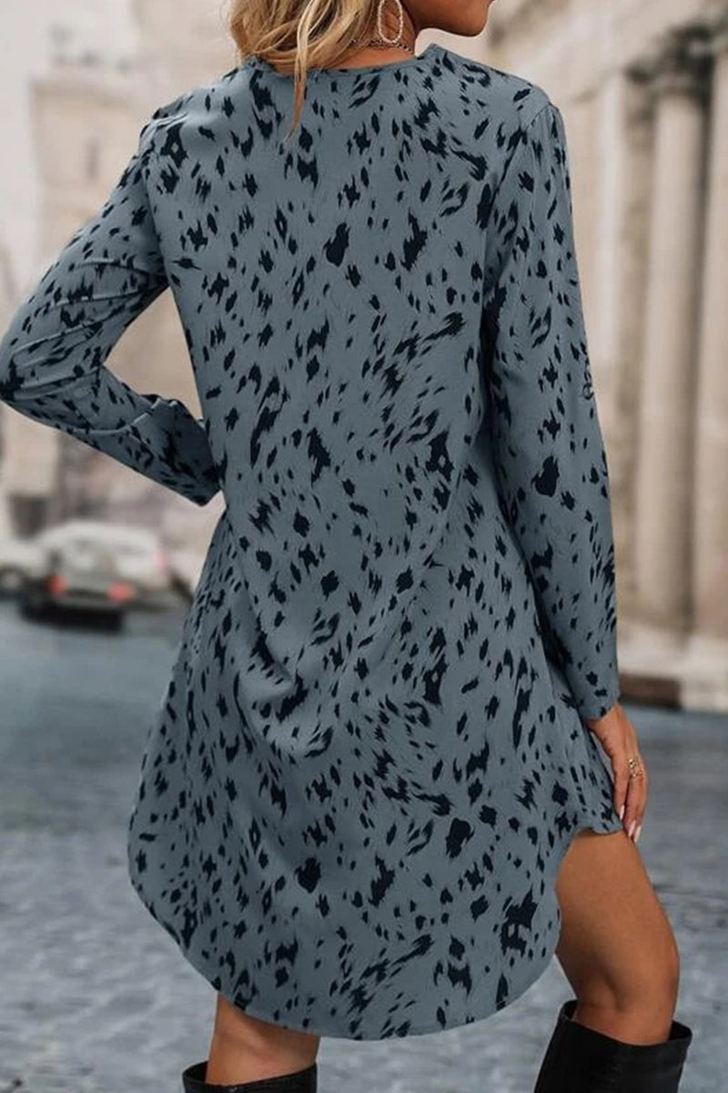 Casual Elegant Print Patchwork V Neck A Line Dresses