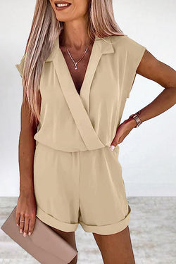 Casual Solid Solid Color V Neck Loose Jumpsuits