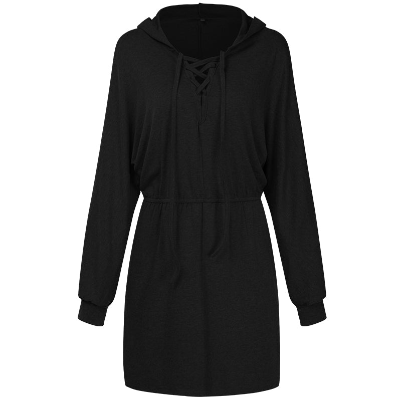 Long Sleeve Tie Waist Pullover Dress