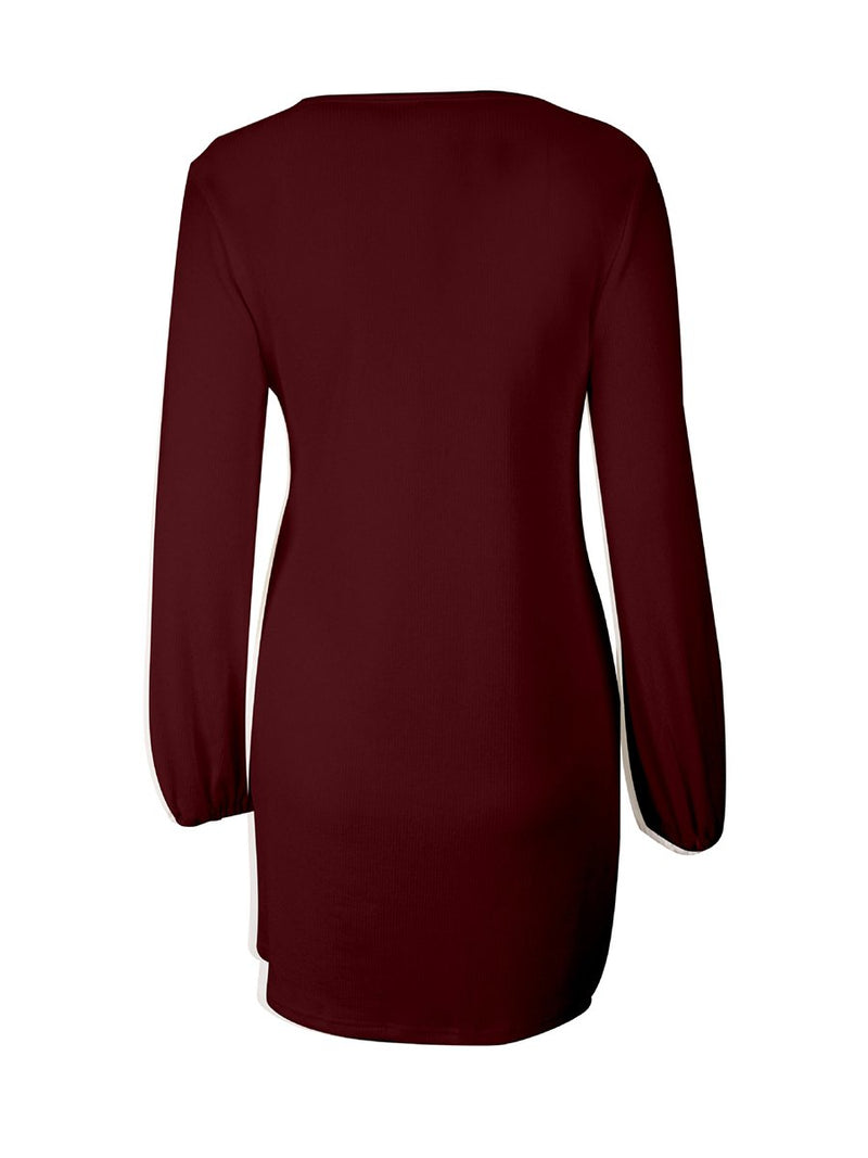 Casual Bodycon Long Sleeve Mini  Dress - Landing Closet