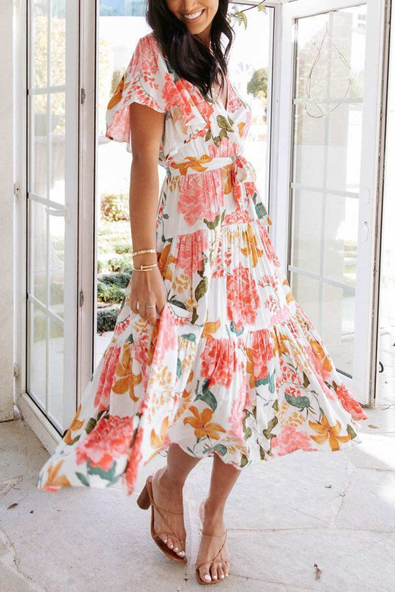 Sunshine Grace Floral Midi Dress