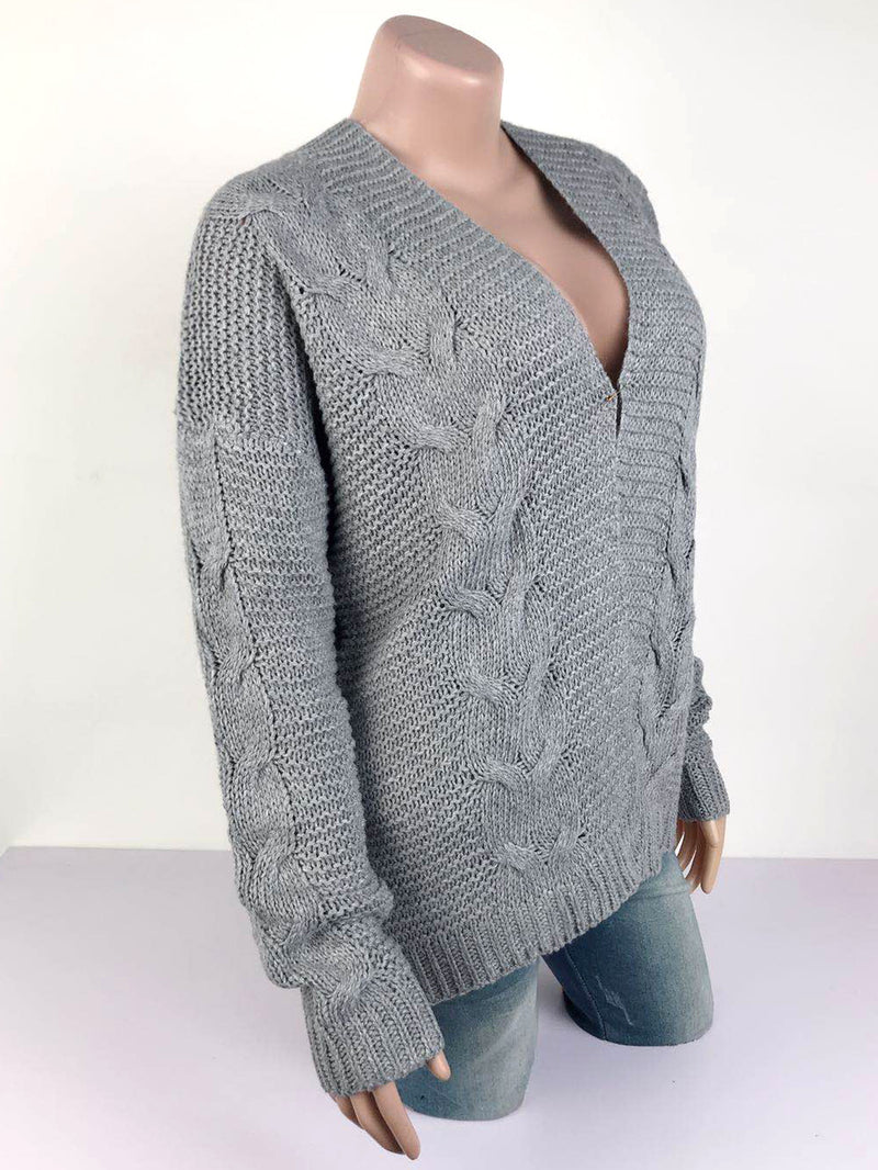 Oversize Open Front Knitted Sweater Cardigan