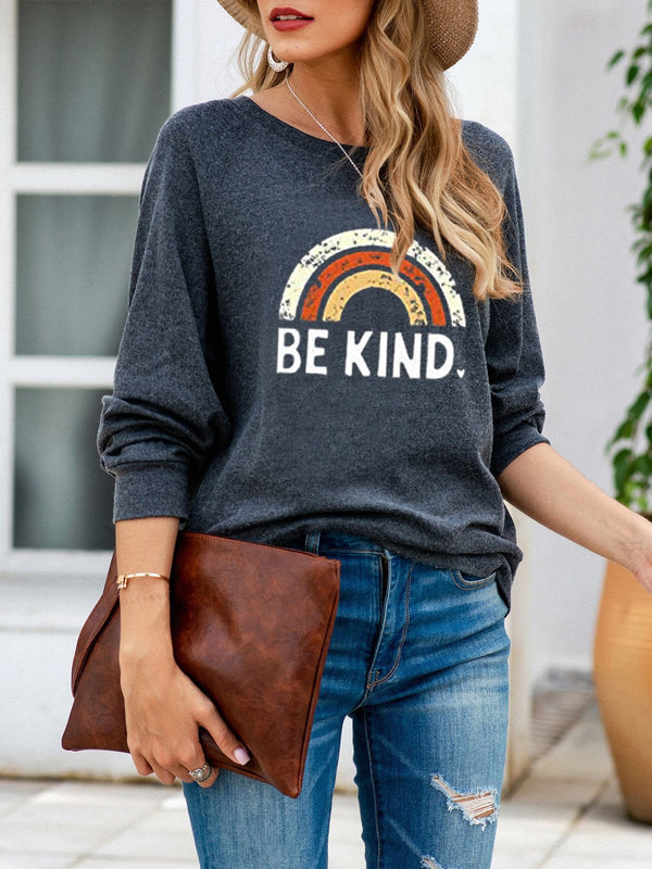 Crew Neck Long Sleeve Casual Printed Sweatshirt