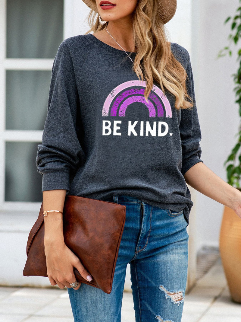 Crew Neck Long Sleeve Casual Printed Sweatshirt