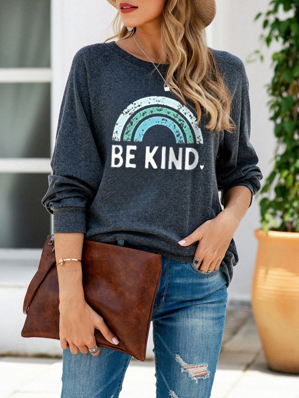 Crew Neck Long Sleeve Casual Printed Sweatshirt