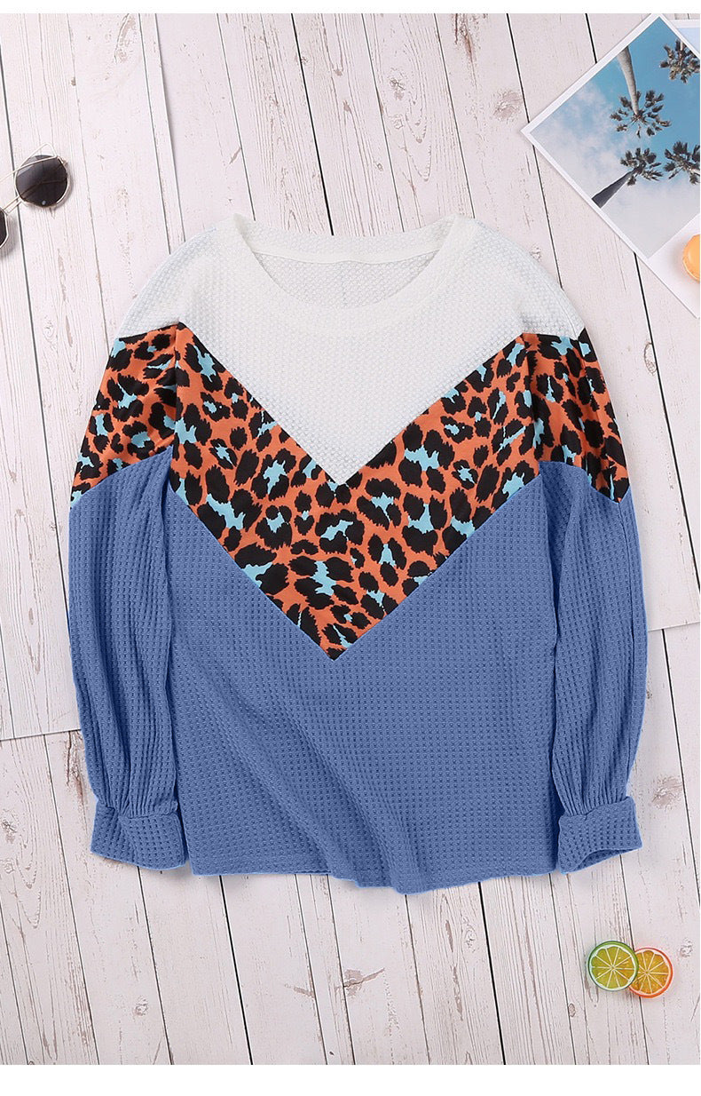 Round Neck Color Block Sweater Top