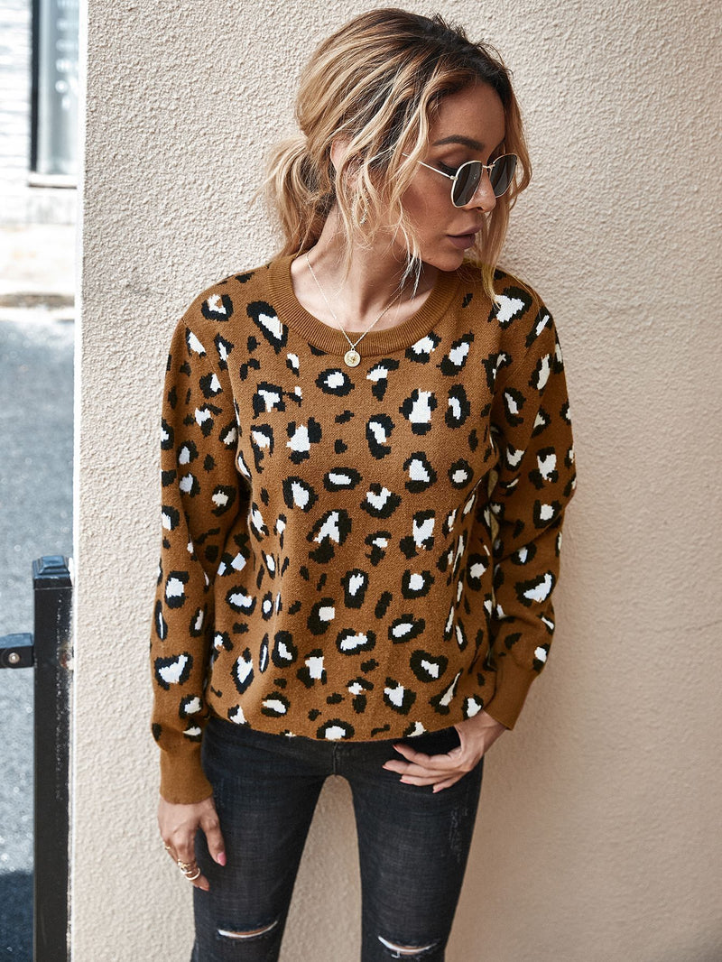 New Women's Top Fashion Leopard Sweater