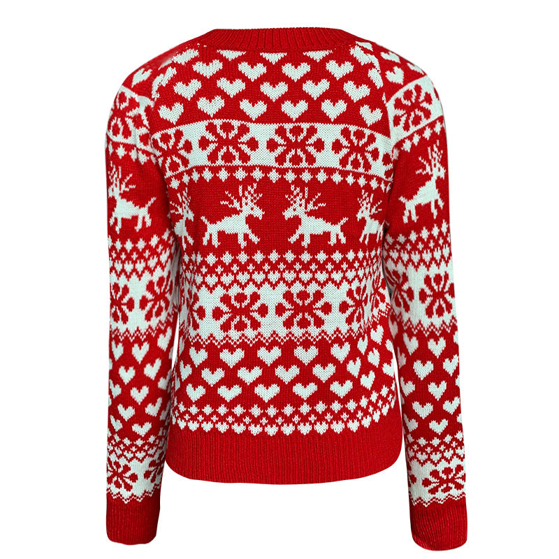 Casual Xmas Knitted Round Neck Sweater