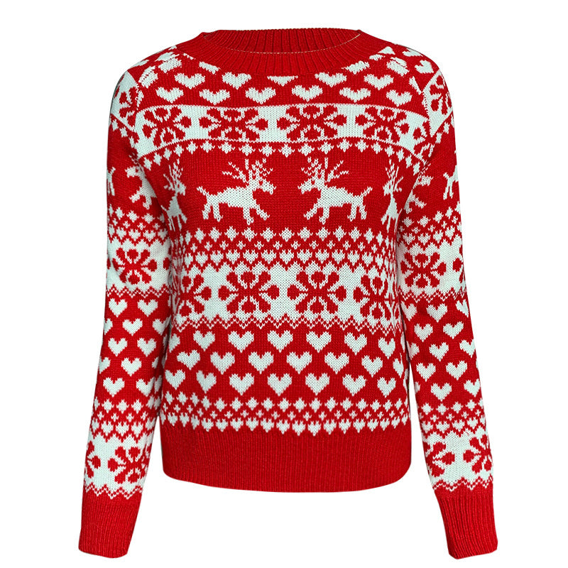 Casual Xmas Knitted Round Neck Sweater