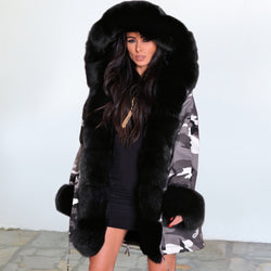 Hooded Faux Fur Lined Warm Coats