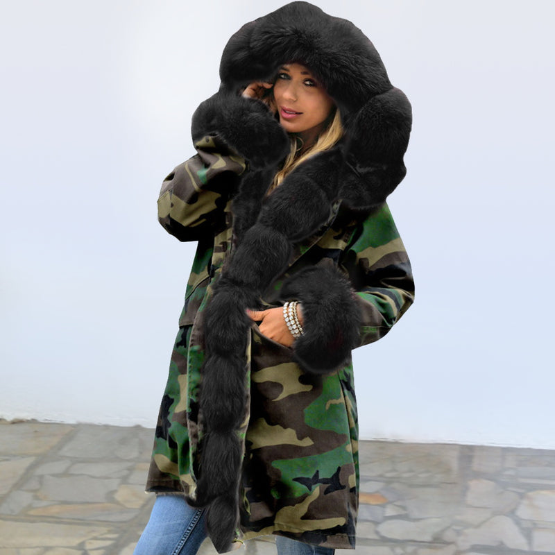 Hooded Faux Fur Lined Warm Coats