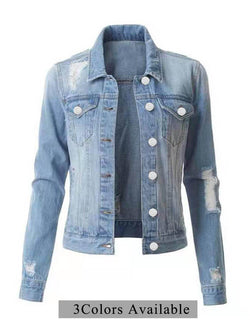 Long Sleeeve Button Down Denim Jacket