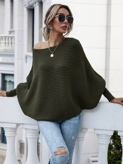 Round Neck Long Sleeve Jumper Knit Loose Sweater