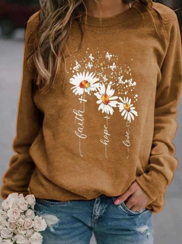 Faith Printed Long Sleeve Sweatshirt