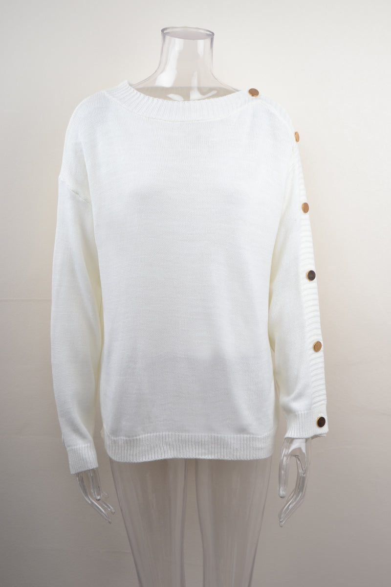 Round Neck Long Sleeve Loose Sweater Top